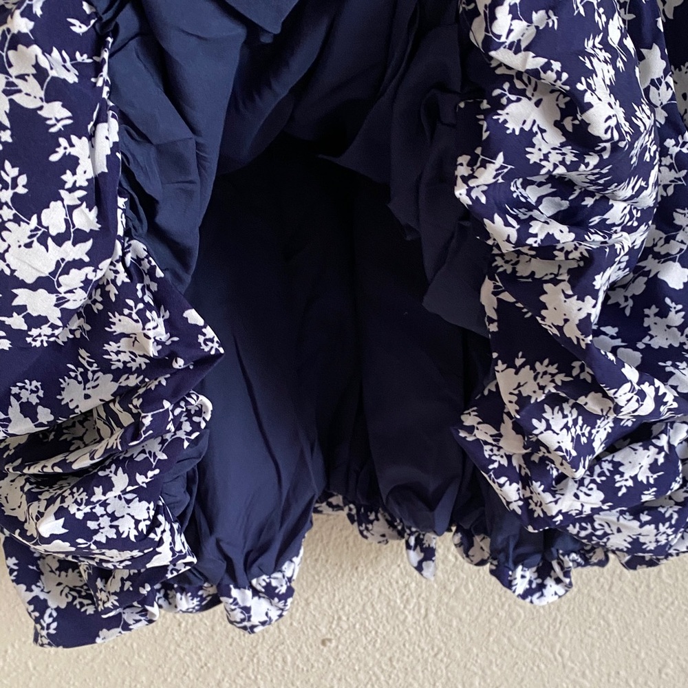 Lyrur Blue and White Floral Midi Skirt - Picture 5 of 6